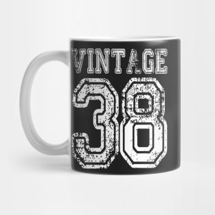 Vintage 38 2038 1938 T-shirt Birthday Gift Age Year Old Boy Girl Cute Funny Man Woman Jersey Style Mug